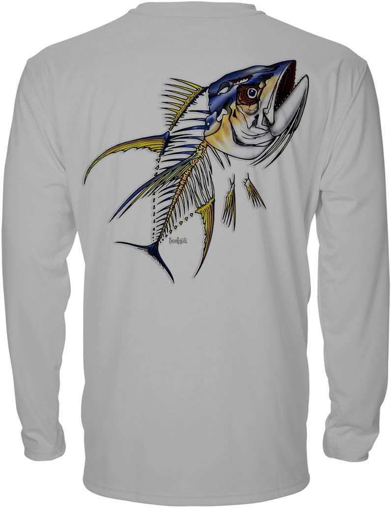 Denali Performance Men's UPF 50+ ProtectUV Long Sleeve T-Shirt - Yellowfin Tuna Design by Marcos Augusto,
