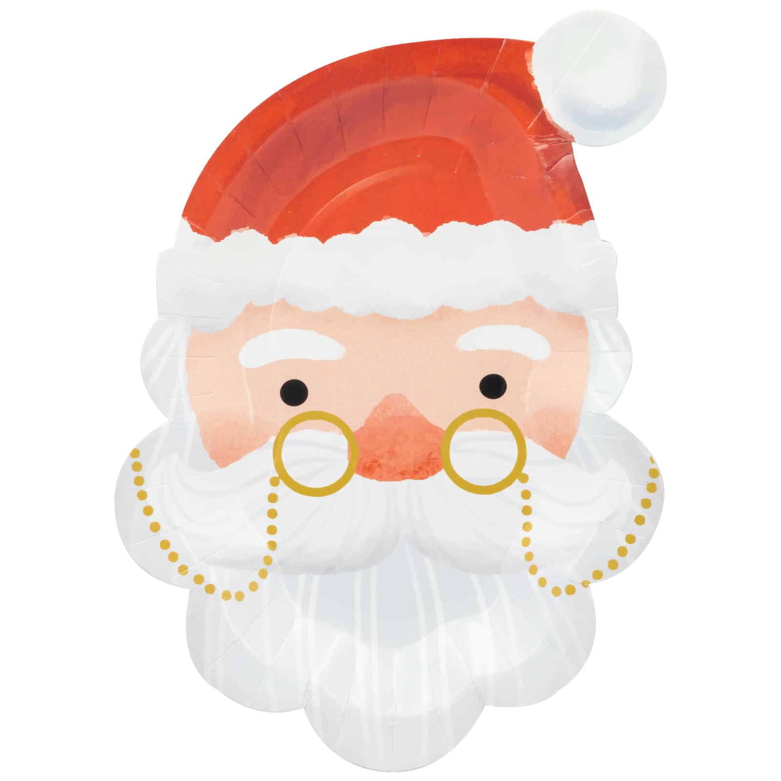 HNH Christmas Paper Plates Set - 20 Piece Santa Claus Dessert & Dinner Party Supplies for Table Decorations