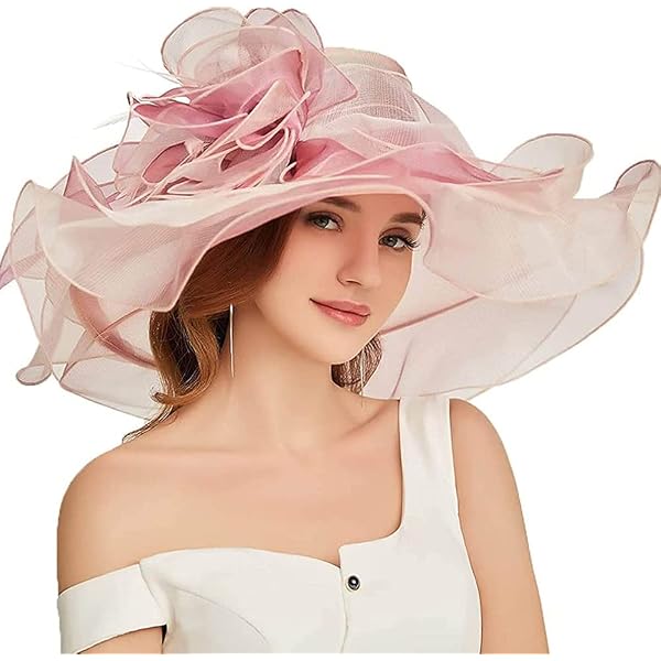 Derby Hats for Women, Classy Organza Sun Hat, Rose Gold 71Xr6xMI36L._AC_UY350_.jpg main image 3