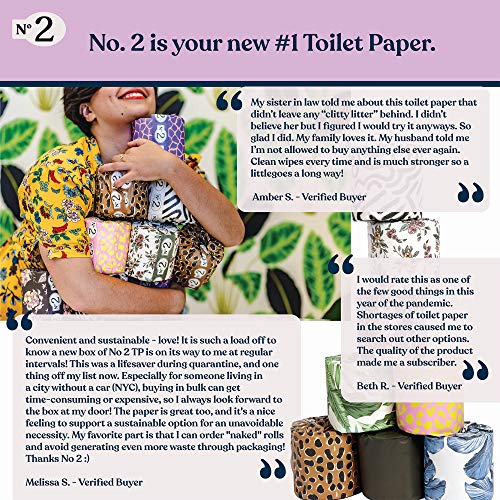 No. 2 Bamboo Toilet Paper, 8 Rolls per Carton, Septic Safe, Strong