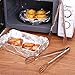 TEERFU Kitchen Tongs Stainless Steel Buffet Serving Utensils Salad BBQ Tongs Heavy Duty Serving Food Tongs for Frying,Cooking,Clipping Toast Bread,Grilling,Pastry, Sandwich,9.4 Inch