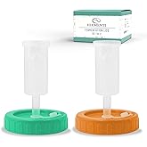 Elementi Fermentation Lids Set of 2 - Make Delicious Kimchi & Sauerkraut at Home, Starter Fermentation Kit for Wide Mouth Mason Jars, Airlocks for Fermenting Lids, Air Lock Fermenters (Orange & Green)