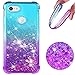 Pixel 3a Case,Google Pixel 3a Flower Case,Dzxouui TPU Protective Cover for Girls and Women Glitter Bling Sparkle Cute Phone Case for Pixel 3a(Teal/Purple)