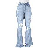 PEIHOT Vintage Bell Bottoms Flare Jeans for Women 90s High Waist Ripped Distressed Wide Leg High Rise Denim Pants