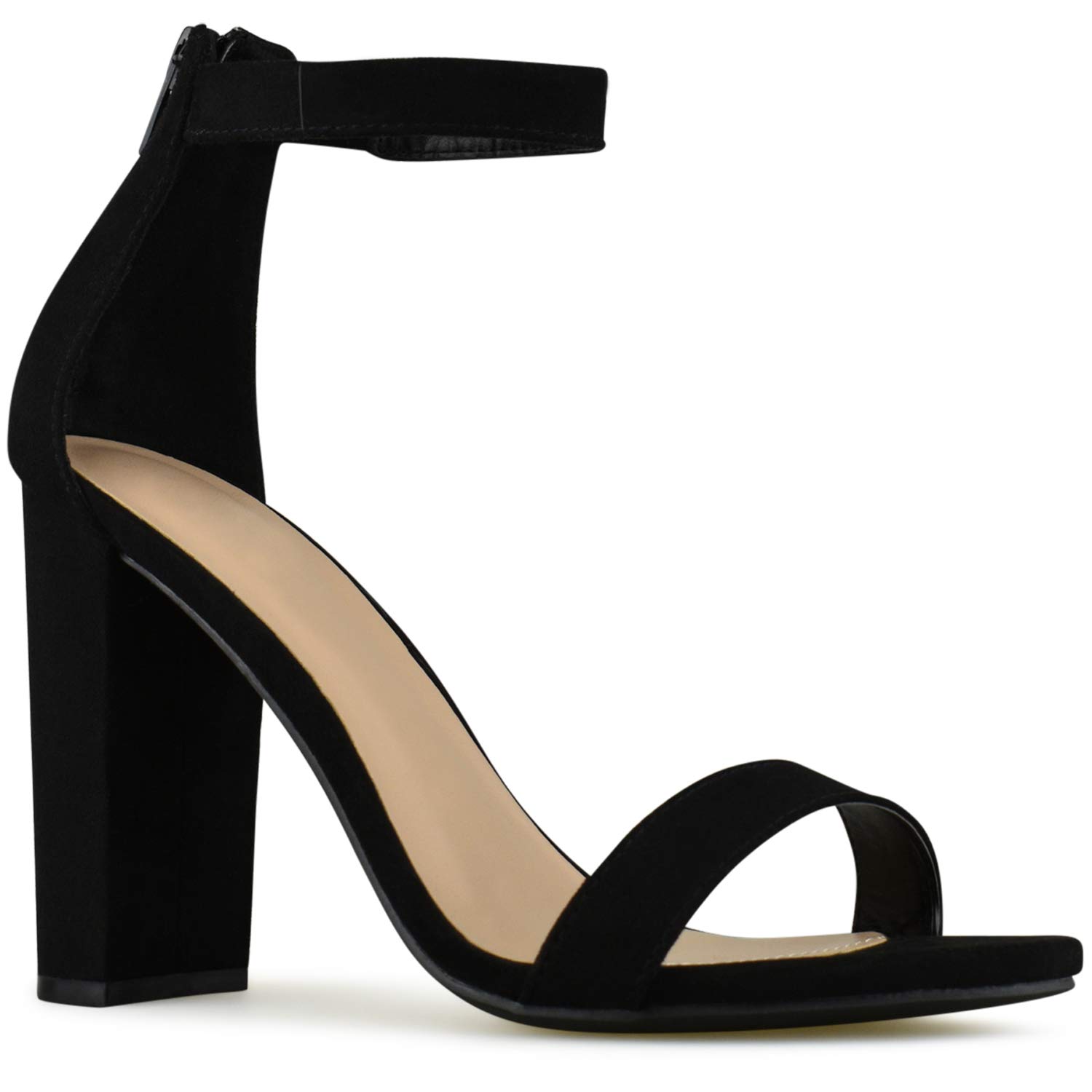 simple black strap heels