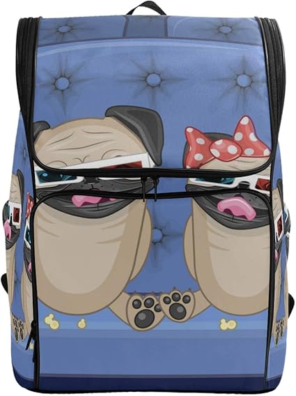 Amazon Nikivivi リュック 大容量 レディース メンズ 旅行 大きめ リュックサック 映画館に座っている2つのかわいい犬 可愛い カレッジバックパック おしゃれ 通勤 通学 Pc 登山 かわいい 軽量 多機能 出張 高校生 男女兼用 Nikivivi Pcバッグ ケース スリーブ