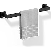 HITSLAM Bath Towel Bar, 18 Inch Towel Rack for Bathroom Wall Mounted, SUS304 Stainless Steel Towel Holder with Hardware Accessories, Matte Black