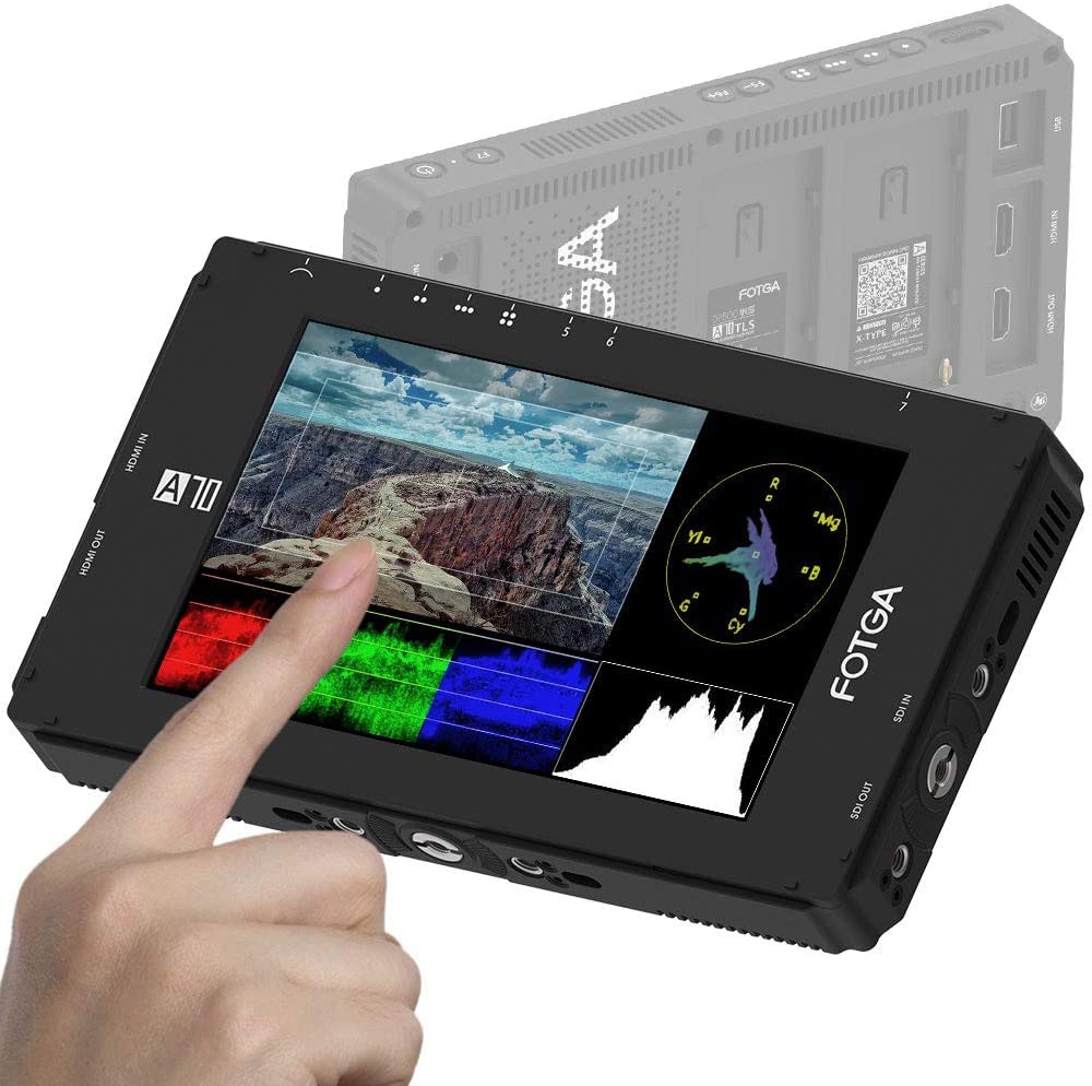 Fotga DP500IIIS A70TL 7-Inch Touchscreen FHD IPS Video Camera Field Monitor With Loudspeaker ,3D LUT,1920x1080,4K HDMI Input/Output,Dual NP-F Battery Plate NP-F970 NP-F770 for DSLR Cinema Camera