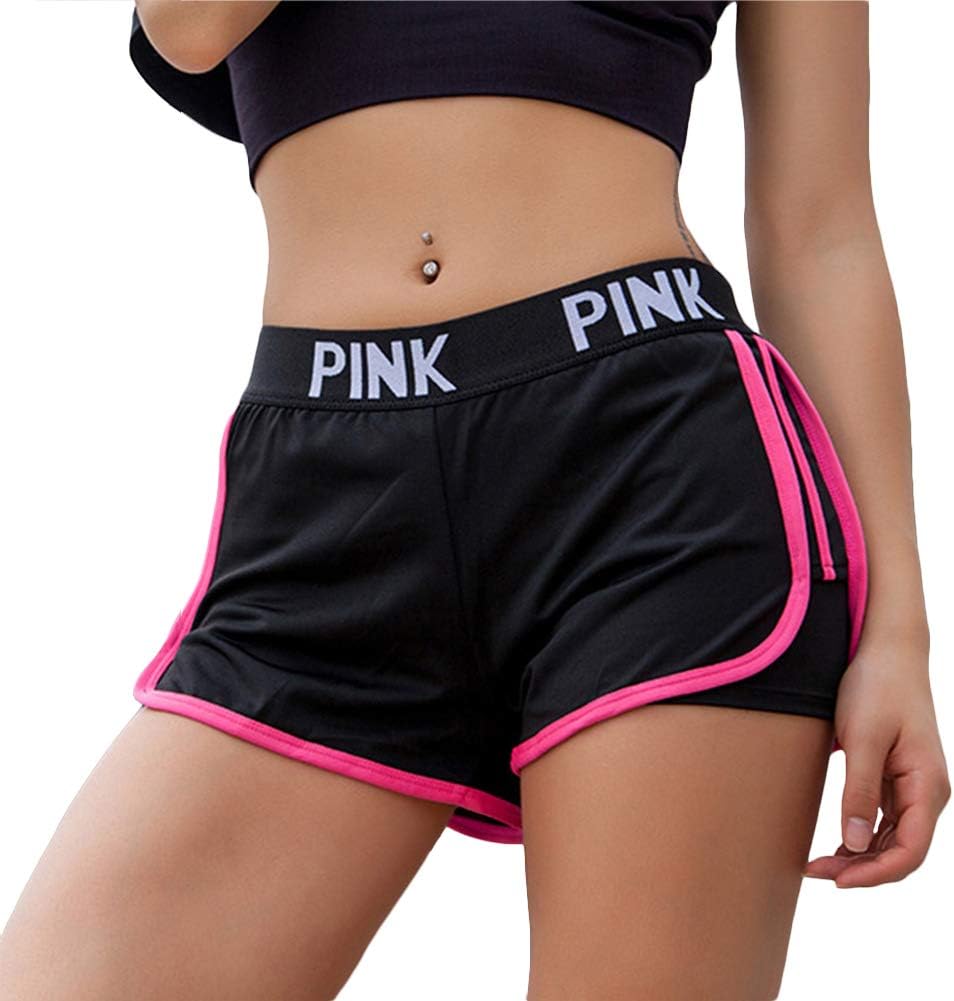 Women Running Shorts 2-in-1 Double Layer Elastic Waistband Sport Shorts No-Chafing Quick Drying Breathable Workout Fitness Active Yoga Jogging Shorts