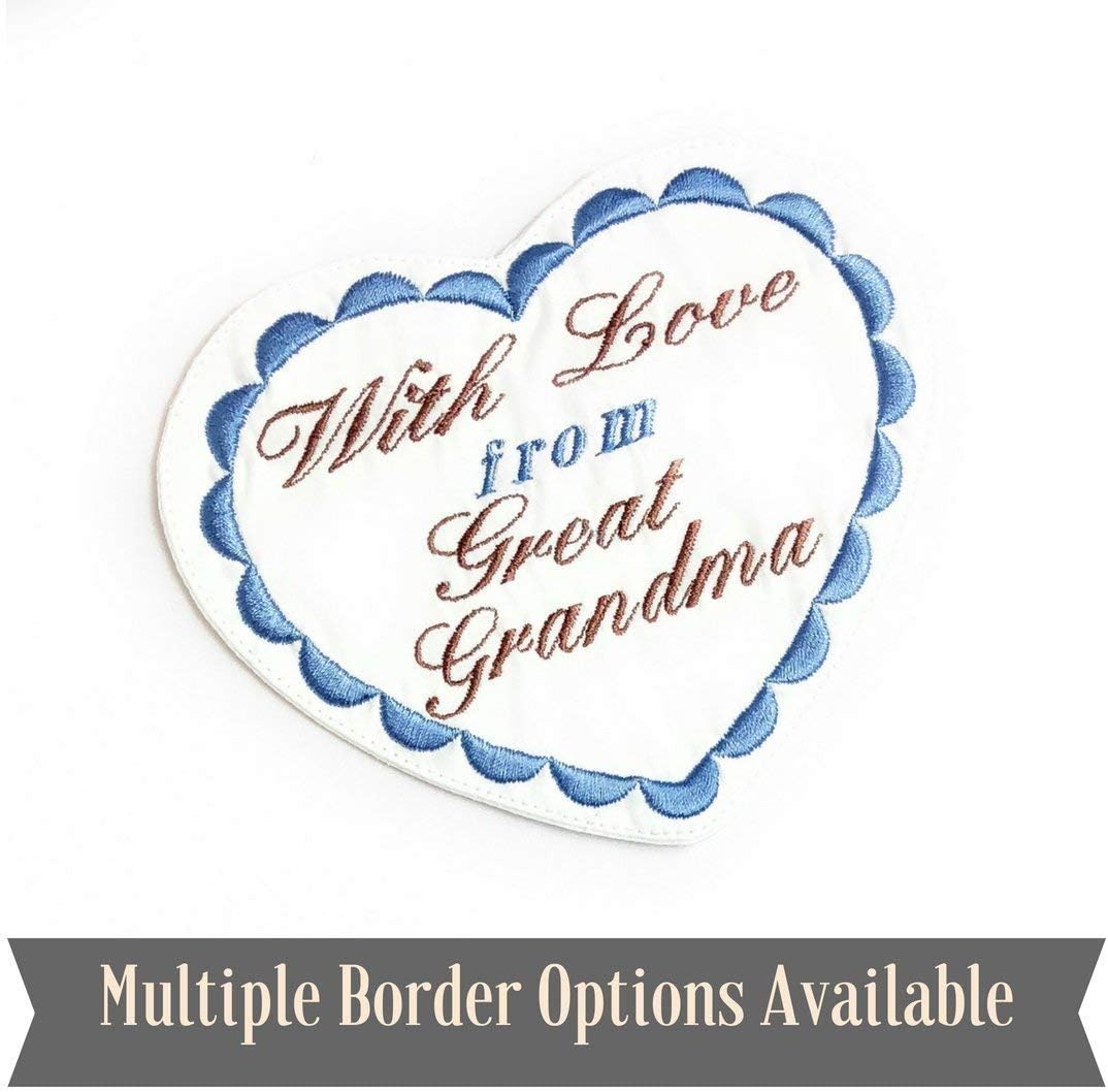 Personalized Quilt Label Sew On Embroidered Quilt Label Personalized One 5x6 inch Heart Label