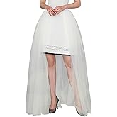 EllieWely Women Floor Length Overskirt Tulle Skirt for Wedding Party