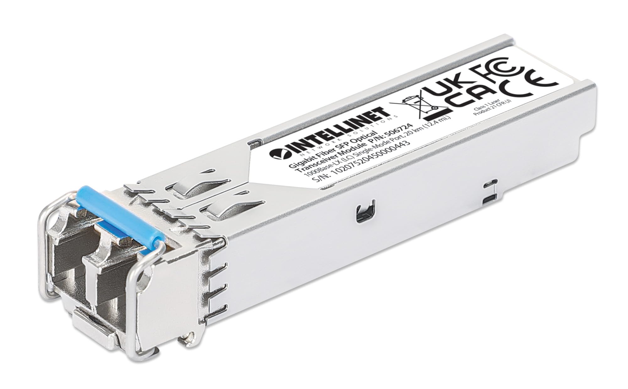 Intellinet Gigabit Ethernet SFP Mini-GBIC Transceiver, 1000Base-Lx (LC) Single-Mode Port, 20 km, Equivalent to Cisco GLC-LH-SM