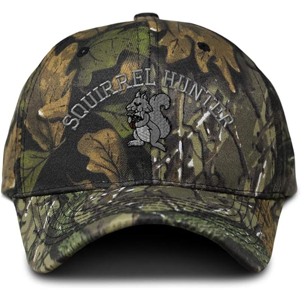 Camo Mesh Trucker Hat Squirrel Hunter Embroidery Cotton Neon
