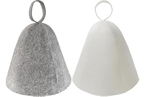 SixLadybro 2 Pack of Sauna Hat Wool Vaporarium Hat Russian Banya Cap for Men Women, Bathhouse and Hammam Accessories（Grey + White）