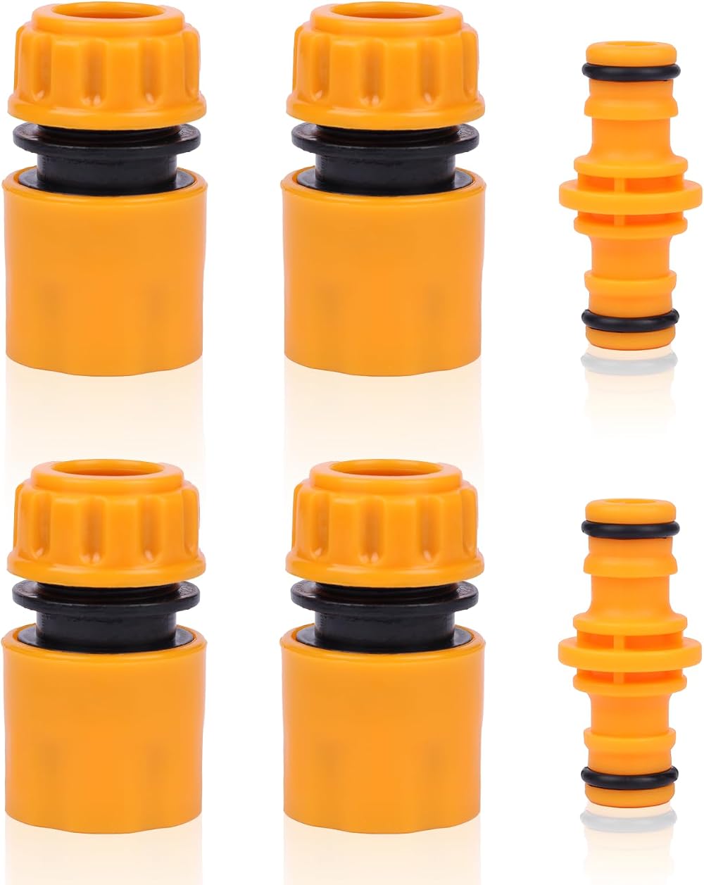lvzhen Set of 6 Garden Hose Connectors 4 Quick Ends 2 Double Males