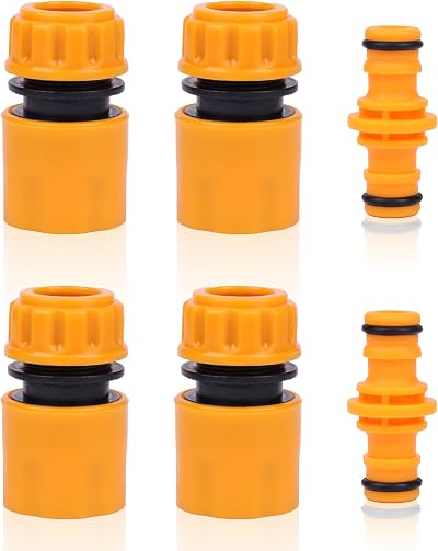 lvzhen Set of 6 Garden Hose Connectors 4 Quick Ends 2 Double Males