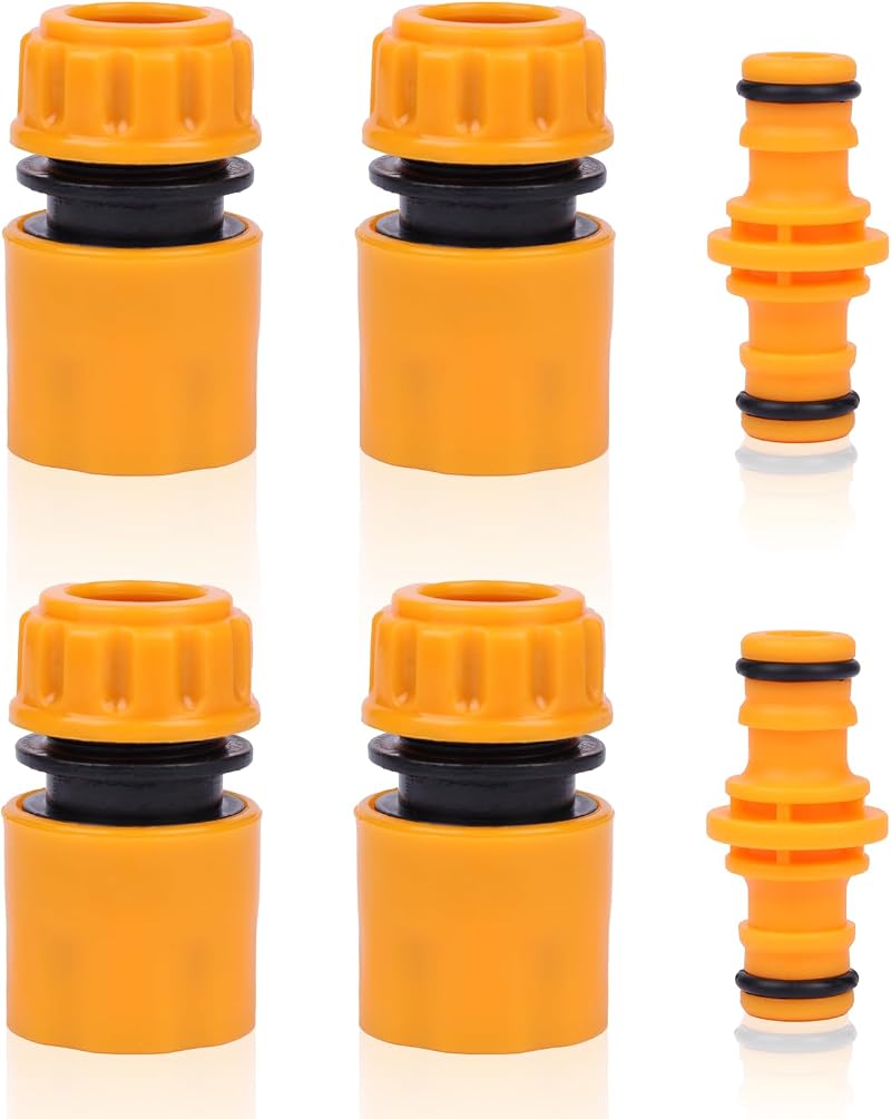 lvzhen Set of 6 Garden Hose Connectors 4 Quick Ends 2 Double Males