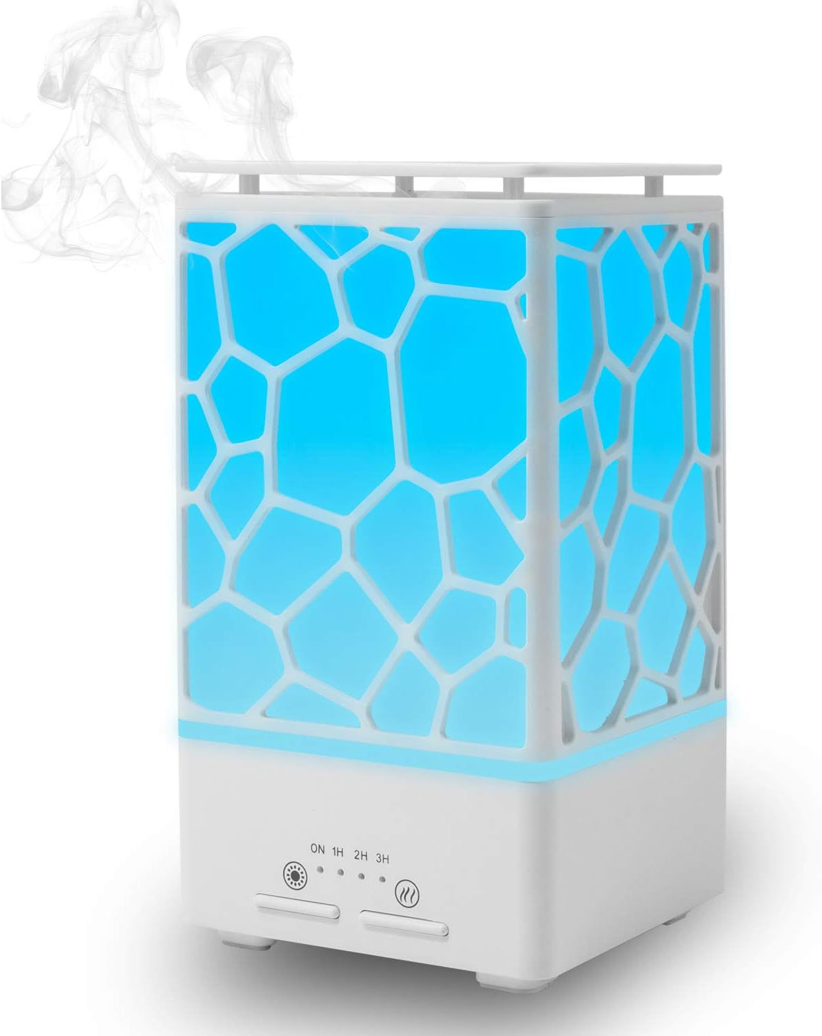 Daroma 200ml Water Cube Aroma Diffuser for Essential Oil,Aromatherapy Ultrasonic Cool Mist Humidifier Air Electric Scent Home Office Gift,Beautiful Light Up,White