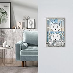 White Daisy Flowers in Vase 1 Gang Duplex Outlet