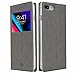 iPhone 8 Plus Case, iPhone 7 Plus Case, Premium Leather PU Flip Folio Wallet Case with View Window Stand Kicstand Card Holder Magnetic Closure TPU Bumper Full Cover Slim Leather Case Feitenn - Gray