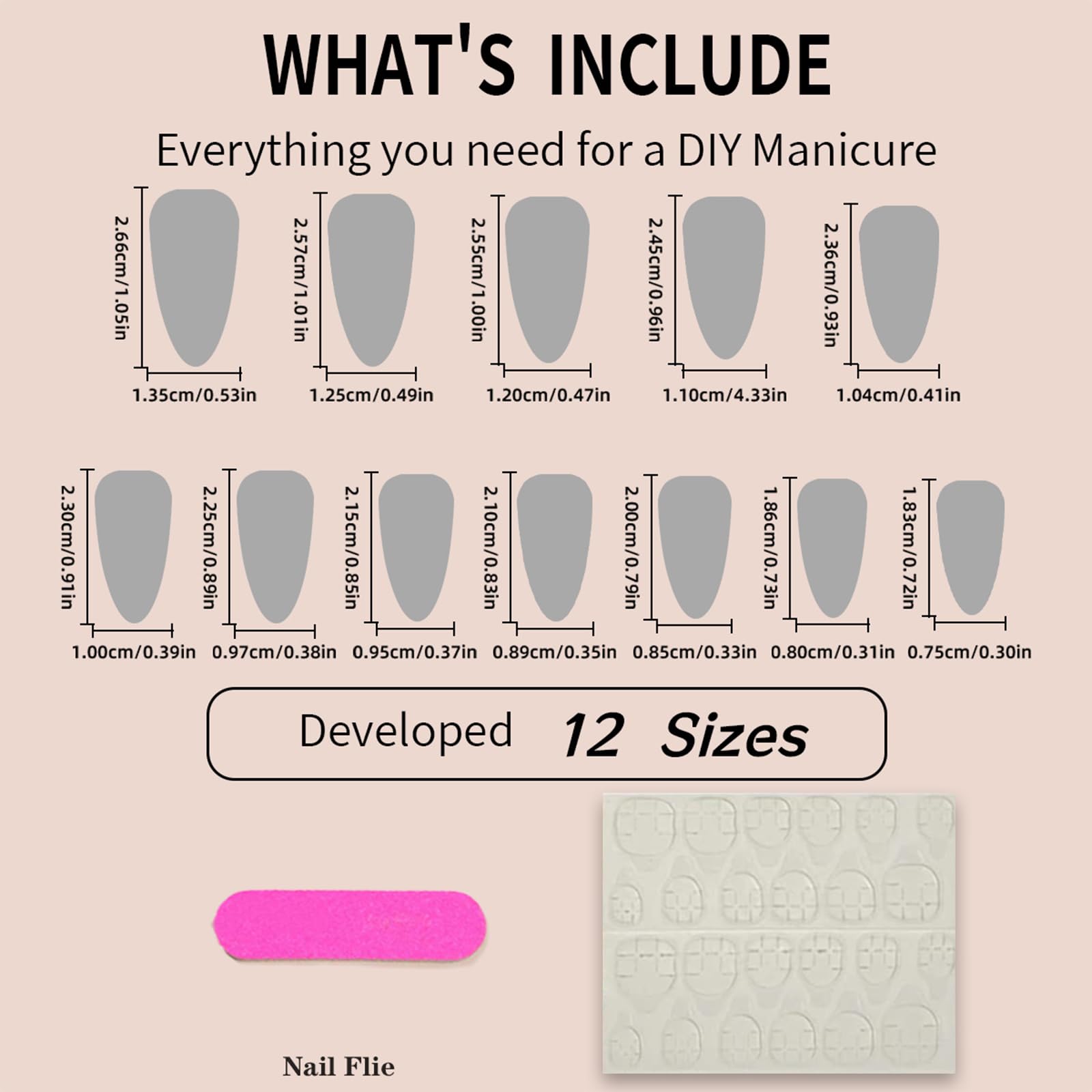 24Pcs French Tip Press On Nails, Medium Almond Tips Acrylic Full Cover White Glossy Nude Reusable Glue On Nails for Women Girls - Image 5