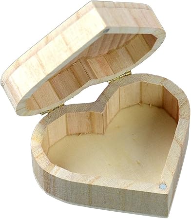 Vorcool Scatola Portaoggetti In Legno A Forma Di Cuore Per Piccoli Oggetti In Confezione Regalo Amazon It Casa E Cucina