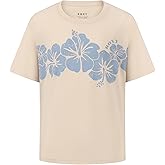 Roxy Girls Short Sleeve Oversized Fit Logo Tee, Crew Neck Graphic T-Shirt, Soft & Comfortable