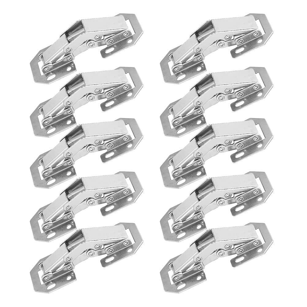 Smandy 10Pcs Cabinet Hinge 90 Degree No-Drilling Hole Kitchen Mount Hinges Concealed Furniture Cupboard Wardrobe Door Hinges Soft Close Hinge