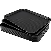 HEIHAK 10 Pack Plastic Fast Food Tray, 16 X 12 Inch Plastic Cafeteria Trays with Textured Surface, Rectangular Fast Food Serv