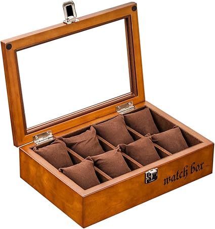 8 Caja de Reloj de Rejilla con Tapa de Vidrio Exhibición de ...