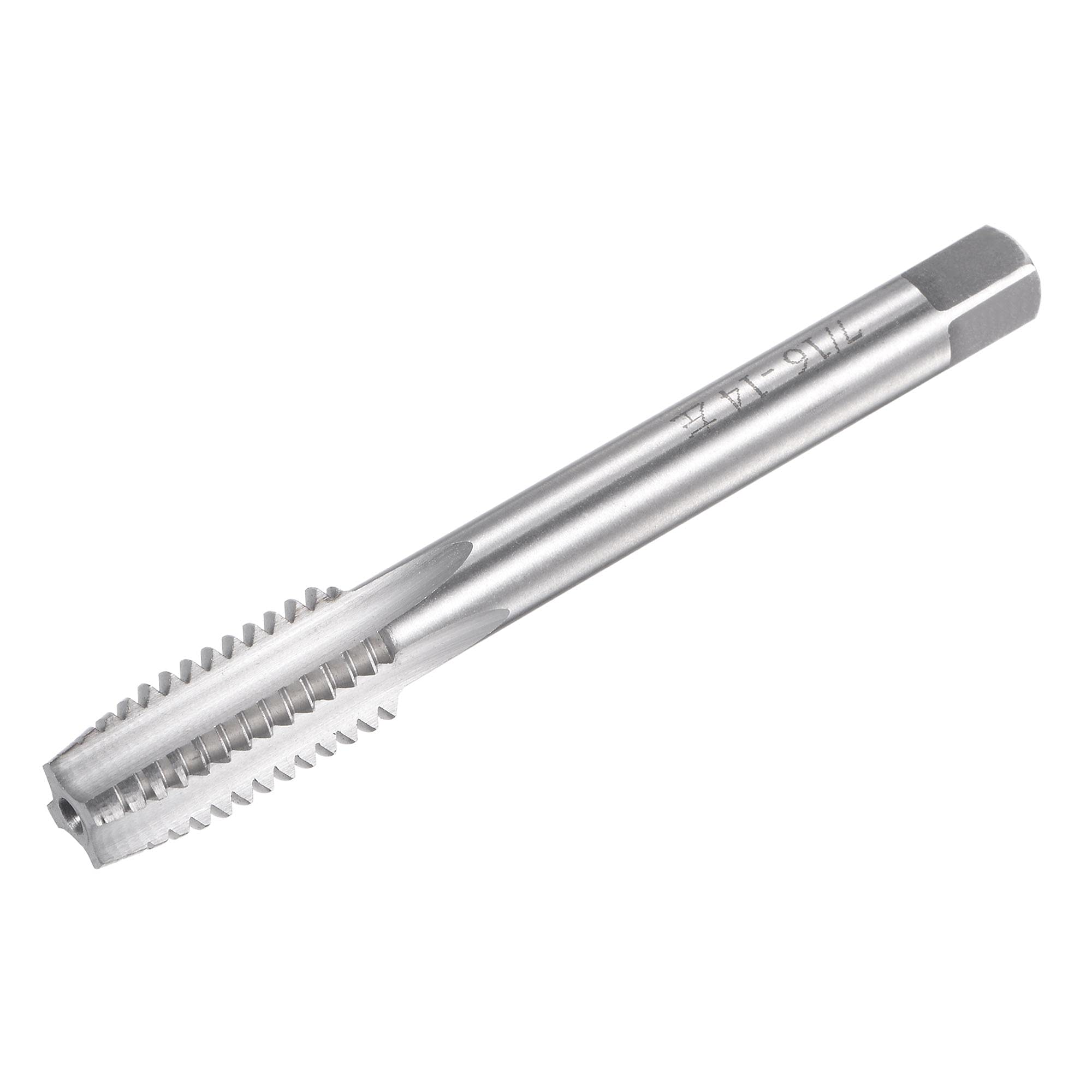 sourcing map Thread Milling Threading Tap 7/16"-14 UNC, Left Hand Machine HSS (High Speed Steel) 6542 Uncoated 4 Straight Flutes 2B Tolerance Grade