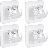 Bohoray 4Pcs Self Adhesive Curtain Rod Brackets Wall Mount Clips Clear