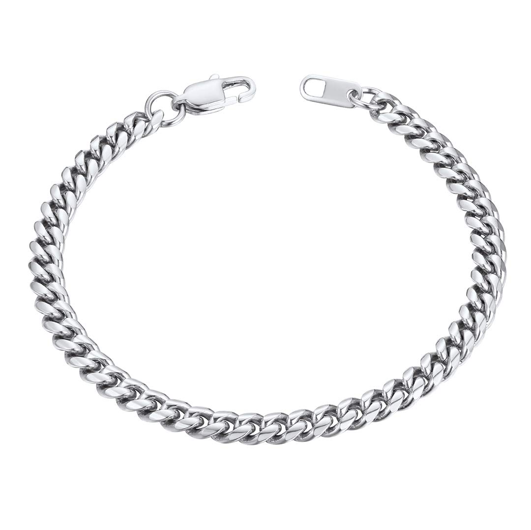 ChainsHouse Cuban Bracelet for Women Hip Hop Jewelry Men Stainless Steel Bracelets for Men Link Bracelets for Women Curb Chain Bracelet