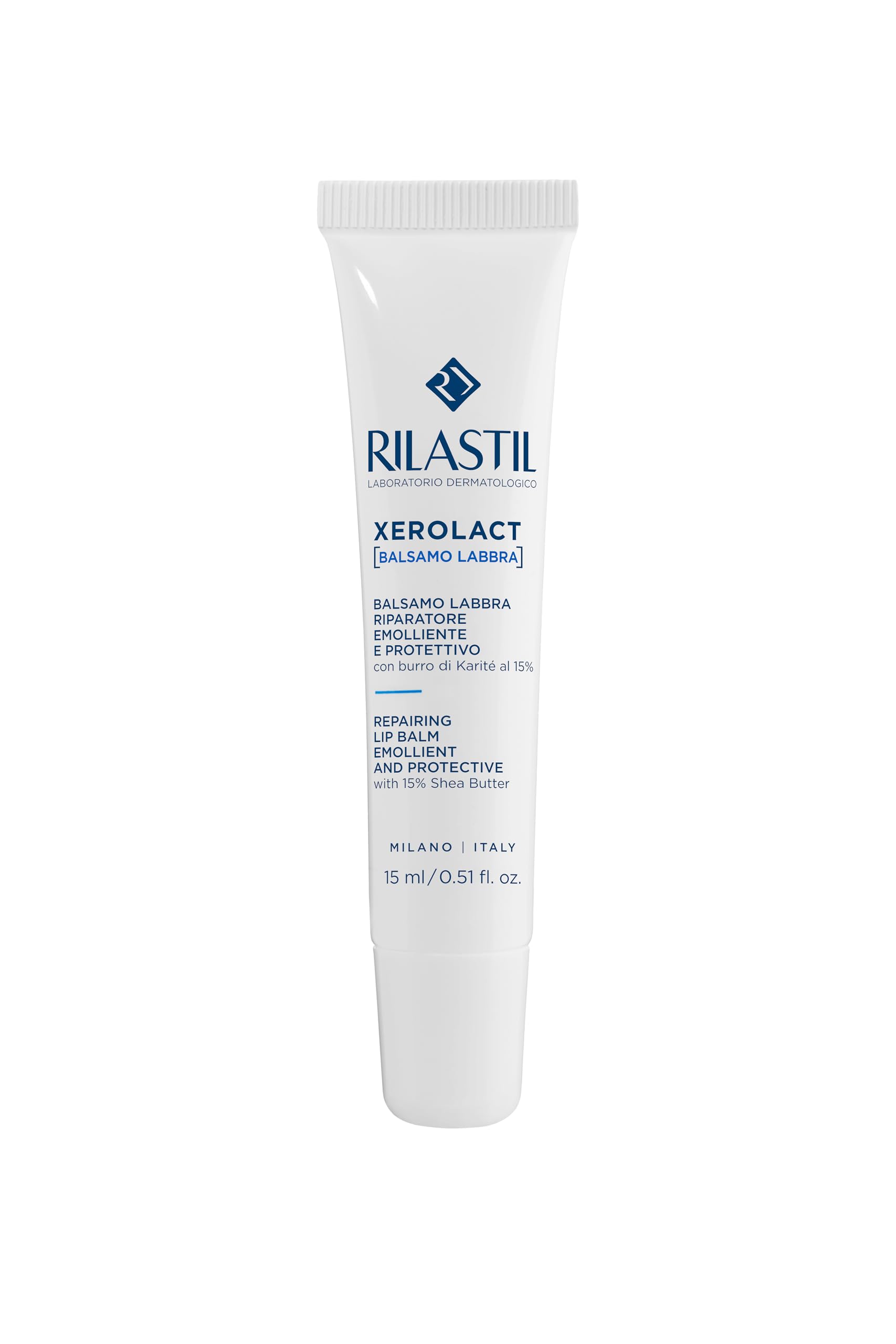 Rilastil Xerolact Balsamo Labbra Repair, Soothing and Lip Protection - Very Dry with Shea Butter - 15 ml Pack