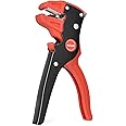 WGGE Automatic Wire Stripper and Cutter, 2 IN 1 Wire Stripper Tool, Adjustable 10-24 AWG Electrical Cable Wire Stripping Tool for Electronic and Automotive Repair, Eagle Nose Pliers (7-Inch)