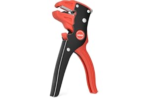 WGGE Automatic Wire Stripper and Cutter, 2 IN 1 Wire Stripper Tool, Adjustable 10-24 AWG Electrical Cable Wire Stripping Tool for Electronic and Automotive Repair, Eagle Nose Pliers (7-Inch)
