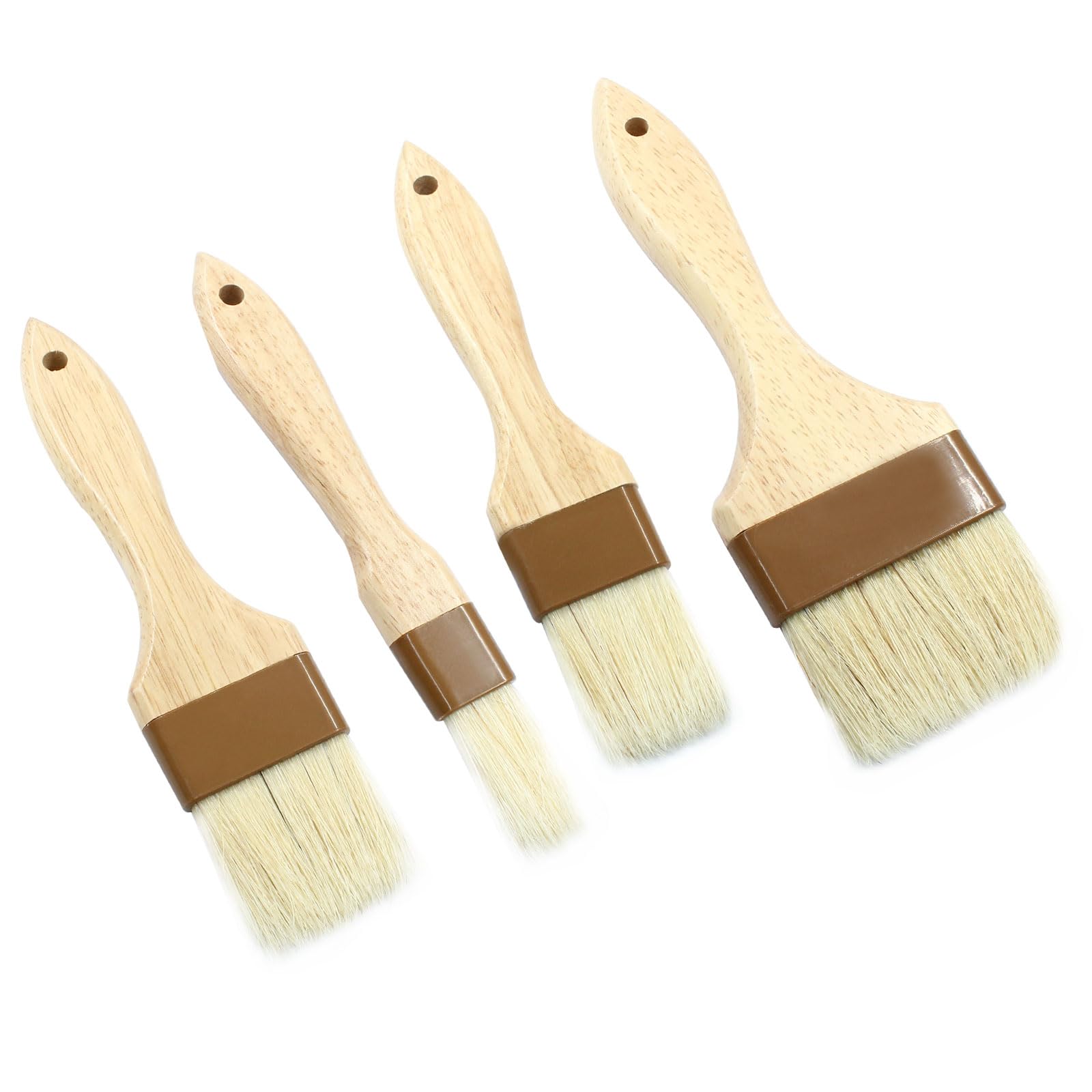 Photo 1 of Verkelly 4 Pcs Pastry Brushes, BBQ Brushes Natural Basting Brush Baking Brush Cooking Brushes(Small+Middle+Large+Extra Large)