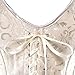 Women Sexy Boned Lace up Corsets and Strap Bustiers Top Overbust shaper Large Beige
