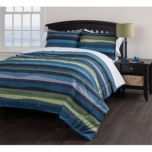 Compare Price blue and green striped quilt on