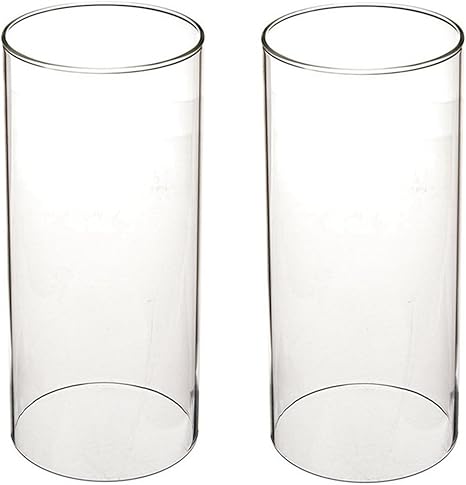Amazon Com Sg Clear Candle Holder Glass Cylinder Vase Glass Chimney Lamp Shade Candle Holder Open End Open 2 8 Height 8 2 Packs Home Kitchen