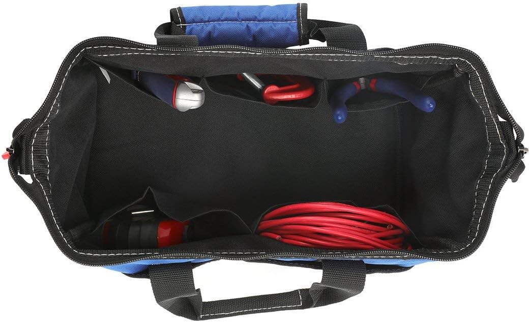 WORKPRO 13-inch Tool Bag, Wide Mouth Tool Tote Bag with Inside Pockets for Tool Storage - - 