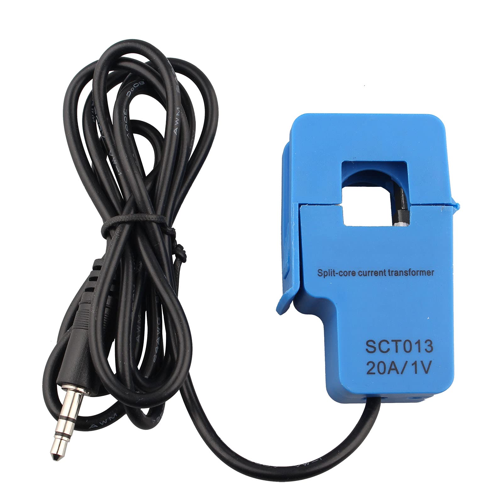 HALJIA SCT-013-000 Non-Invasive AC Current Sensor Split Core Transformer 20A 1V for Arduino Project, SCT013-000 Non-invasive Split Core Current Transformer Sensor (20A 1V)
