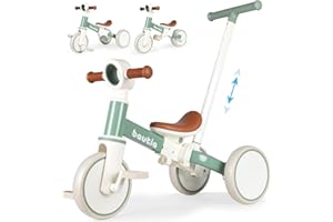 Tricycle for Toddler 1-4 Year Old with Push Handle, 5 in 1 Baby Balance Bike for 1-3 Years Ride on Toys, Cycle for Kids 2-3 Y