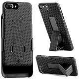 iPhone 7 Plus Holster, WizGear Shell Holster Combo Case for Apple iPhone 7 PLUS With Kick-Stand and Belt Clip - Black (iPhone 7 Plus) (Wireless Phone Accessory)