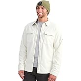 HUK Mens Fleece Shacket, Water-Resistant Insulated Shirt Jacket with Snap Front Closure, Egret, X-Large