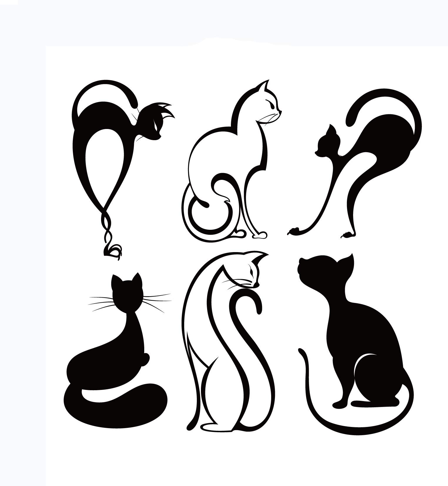 Lichi 6 Black Cat Kitten Wall Sticker Decal for Home Children's Nursery Room Bedroom Decor