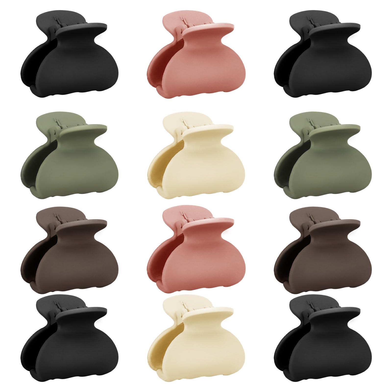 PROPOG Small Hair Clips Women, Non Slip Small Hair Claw Clips for Fine Thick Hair 12 Pcs Matte Mini Hair Clips Hair Accessories for Women Girls Kids