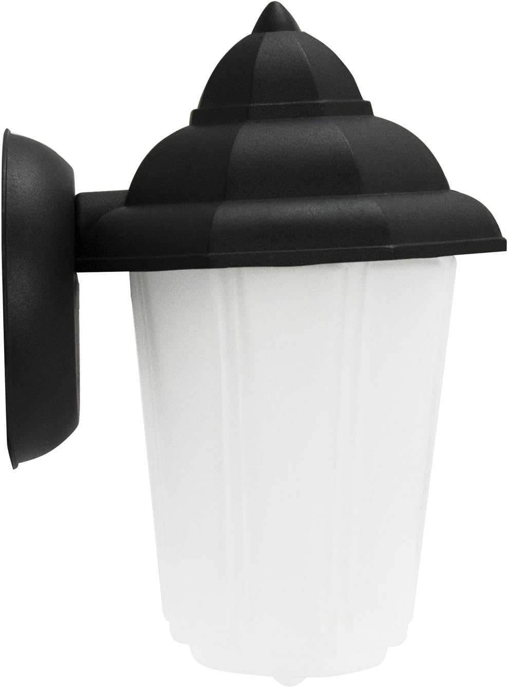 Efficient Lighting EL-103-123 Timeless Outdoor Wall Lantern Die Cast Aluminum Powder Coated Black Frosted Glass with Built-in photocell Energy Star Qualified
