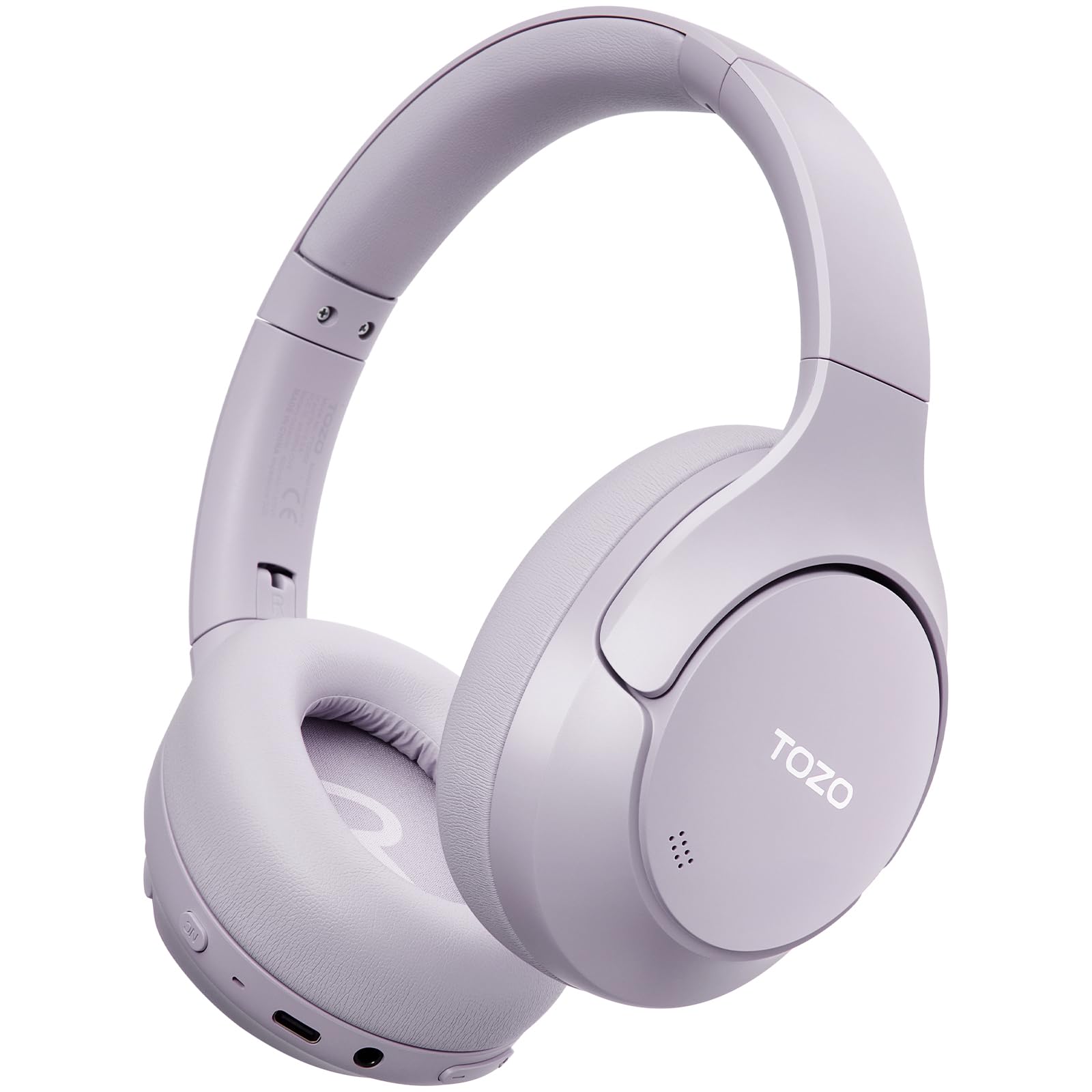 TOZO HT3 Hybrid Noise Cancelling Headphones, 90H Battery Life Wireless Over Ear Bluetooth 6.0 Foldable Headset, AI Voice Assistant with 5 Mics, Connect 2 Devices and Hi-Res Sound, 32 EQ Audio Presets Image