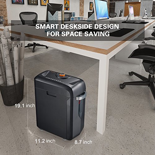 image for Bonsaii Desk-Side C118-C 14-Sheet Cross-Cut Heavy Duty Paper and Credi